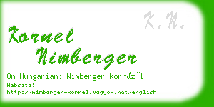 kornel nimberger business card